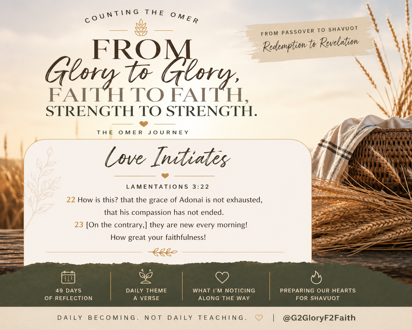 Day 1 of Counting the Omer – Love initiates…